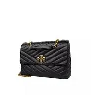 Kira Chevron Convertible Shoulder Bag, Black