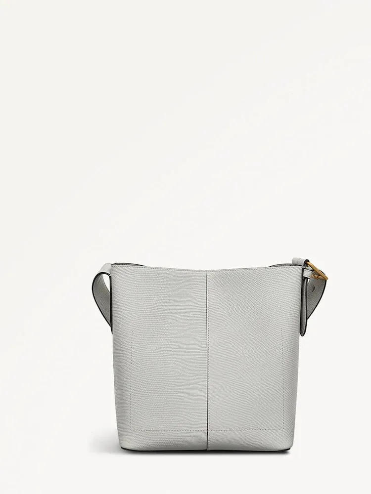 Radley Medium Grey Threadneedle Street Faux Fur Lizard Open Top Cross-Body Bag - Image 2