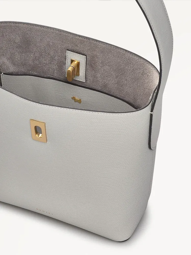 Radley Medium Grey Threadneedle Street Faux Fur Lizard Open Top Cross-Body Bag - Image 3