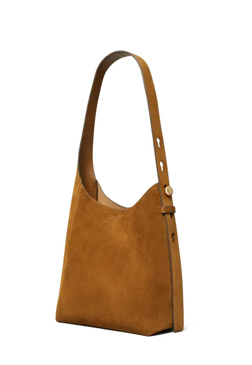 Romy Suede Small Shoulder Bag, Caramel - Image 2