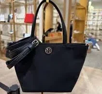 Tory Bruch Nylon Mini Tote, Black