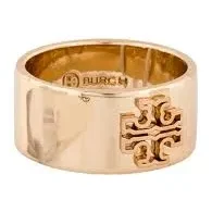 Tory Burch Bitten Logo Band Ring -Gold