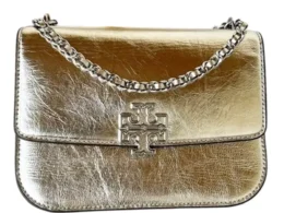 Tory Burch Britten Metallic Tone With Silver Hardware Gold