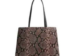 Tory Burch Britten Snake Embossed Tote Bag In Shell Pink
