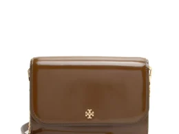 Tory Burch Emerson Smooth Chain Wallet, Rich Walnut