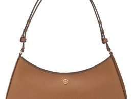 Tory Burch Emerson Smooth Shoulder Bag, Rich Walnut