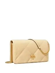 Tory Burch Kira Diamond Quilt Chain Wallet, Vanilla Soft Serve