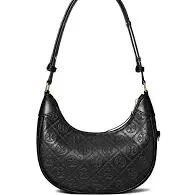 Tory Burch T Monogram Crescent Shoulder Bag-Black