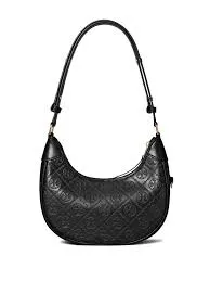 Tory Burch T Monogram Crescent Shoulder Bag-Black