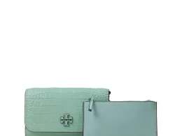 Tory Burch Thea Embossed Flat Wallet Crossbody, Northern Lights